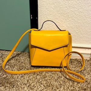 Convertible Yellow Structured Mini Backpack/Purse